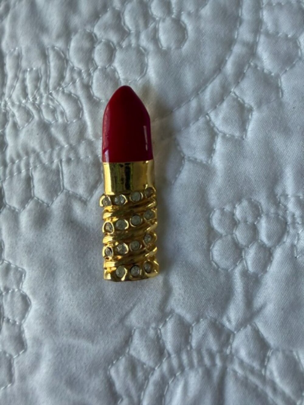 Vintage lipstick brooch